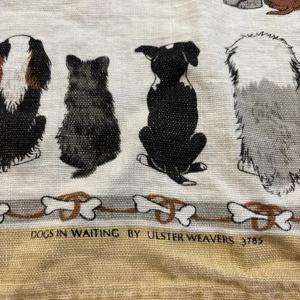 Ulster Weavers Kitchen Tea Towel Irish Linen Dogs In Waiting Made In Ireland